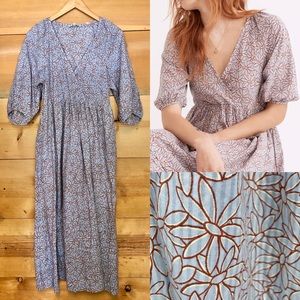 Madewell Marianna puff sleeve maxi dress boho floral cottagecore 70s hippie